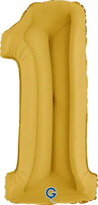 Produktbild von XXL Zahlen Folienballon 40"/102cm | Gold5 Zahl: 1