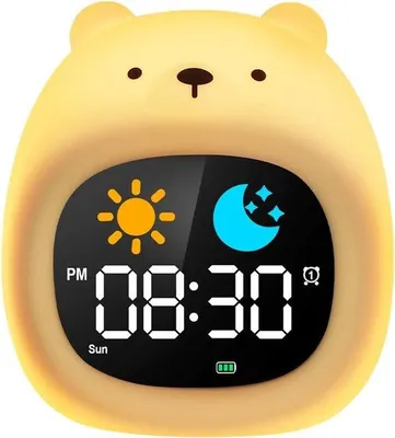 Immagine prodotto di Sveglia digitale per bambini con luce e 6 suoni naturali, luce RGB a 8 colori, confezione regalo