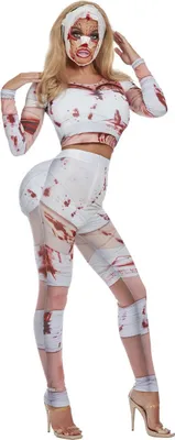 Productafbeelding van Zombie-kostuum, schoonheidsoperatie voor dames, wit-rood