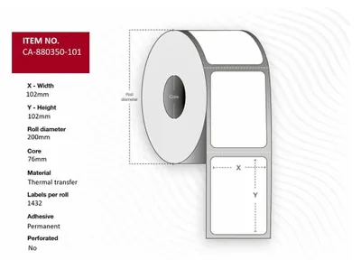 Produktbild von Capture Polyester - permanenter Acrylklebstoff - weiß - 102 x 102 mm 5728 Etikett(en) (4 Rolle(n)