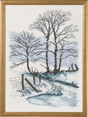Produktbild von Permin Kreuzstich Stickpackung "Winter", Zählmuster, 34x47cm, 90-7431