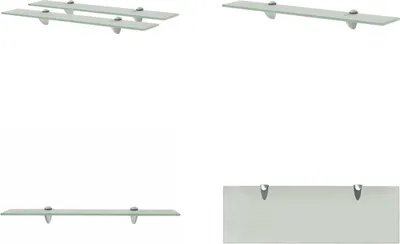 Immagine prodotto di vidaXL Mensole galleggianti 2 pz. Vetro 60x20 cm 8 mm - Mensola galleggiante - Mensole galleggianti - Mensola a muro - Mensole a muro