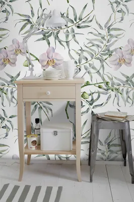 Produktbild von Coloray Fototapete 104x70 cm Latextapete Magicstick - Utensilien-Orchideen-Blumen.