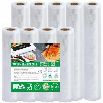 Zdjęcie produktu dla Worki próżniowe do żywności rolki 20X300CM 28X300CM 9 sztuk