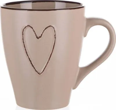 Produktbild von BANKETT Becher Keramik HERZ 310 ml, Beige