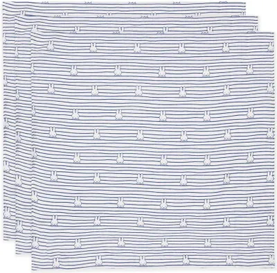 Produktbild von Jollein Miffy Hydrophiles Tuch - 70 x 70 cm - Stripe Navy - 3 Stück