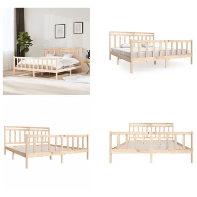 Image de vidaXL Lit en bois massif 180x200 cm - Cadre de lit - Cadre de lit - Lit - Cadre de lit en bois massif