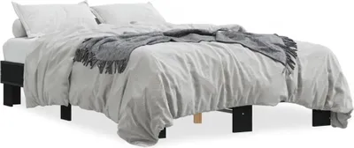 Produktbild von vidaXL Bettgestell Schwarz 120x200 cm Holzwerkstoff und Metall