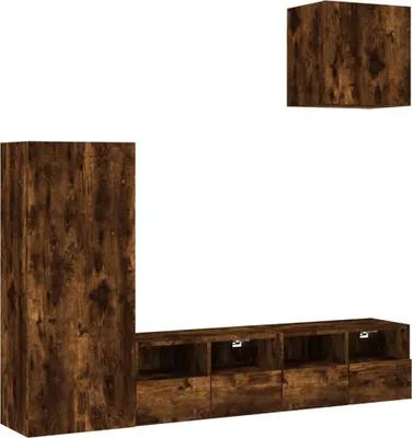 Produktbild von vidaXL 4-tlg. Wohnwand Räuchereiche Holzwerkstoff