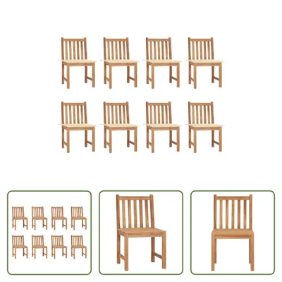 Produktbild von The Living Store Gartenstühle 8 Stk. mit Kissen Massivholz Teak