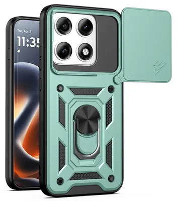 Produktbild von Coverup Armor Ring Ständer Back Cover mit Kamera Schutz - Motorola Edge 70 Pro Hülle - Grün
