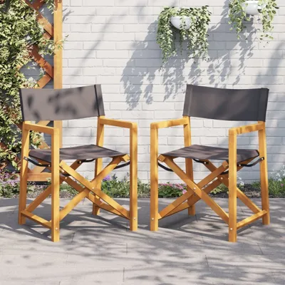 Produktbild von Möbel Klappbare Gartenstühle 2 Stk. Dunkelgrau Stoff - Gartensessel 365838