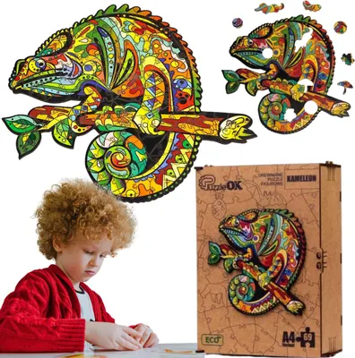 Zdjęcie produktu dla Holzpuzzle - ECO - CHAMÄLEON A4 PuzA4-01746