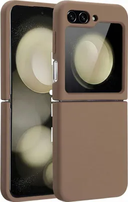 Immagine prodotto di Custodia in silicone liquido Accezz con MagSafe Samsung Galaxy Z Flip 5 - Marrone chiaro