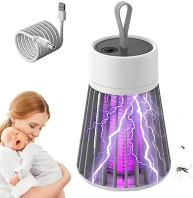 Produktbild von Mosquito Zapper, 2026 Moskito Lampe,Tragbar Mosquito Killer Lampe, Insektenvernichter Elektrisch Mit USB-Kabel,Mückenlampe für Drinnen DraußenInsektenvernichter Schlafzimmer (Grey)