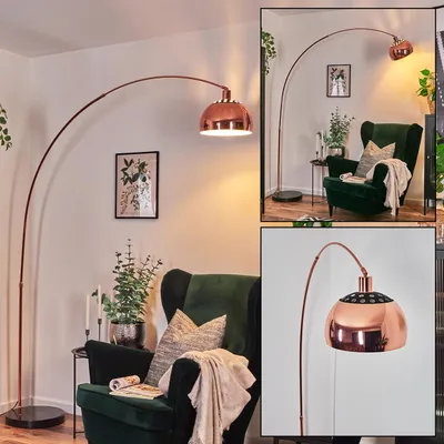 Produktbild von Gavirate Stehlampe aus Metall in Kupfer/Schwarz/Weiß mit Marmorfuß