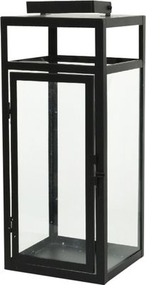 Laterne - Schwarz - 14 x 34 cm - Eisen - Glas - mit Tragegriff
