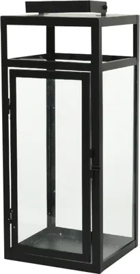 Produktbild von Laterne - Schwarz - 14 x 34 cm - Eisen - Glas - mit Tragegriff