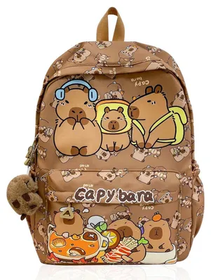 Zdjęcie produktu dla Plecok z motywem kapibary, plecak szkolny dla nastolatków i dzieci, wzór "kawaii", z regulowanymi paskami