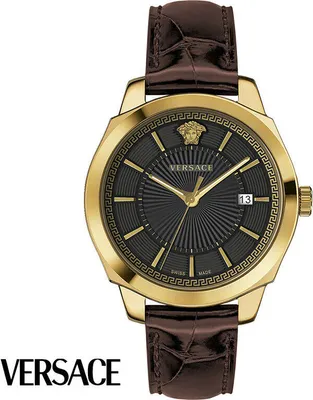 Produktbild von Versace VEV900319 Icon Classic gold braun Leder Armband Uhr Herren NEU