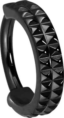 Produktbild von Ohrpiercing, Nasenpiercing, Septum Piercing Titan Segmentring Clicker NIETEN Schwarz Innendurchmesser: 8 mm