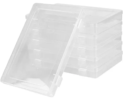 Productafbeelding van 6 stuks 24 x 17 x 3 cm transparante indexkaartenbox A5 voor kantoor en documenten
