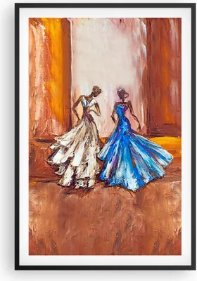 Produktbild von Gerahmtes Poster - Schwarzer Rahmen - Frauen Kleider Öl - 61x91,5 cm - Wand Bild - Wanddeko - Wandbilder - Kunstposter - Wandposter - Bilderrahmen - Bilder - Kunstdruck - Wandbild - P2BPA61x91-4172