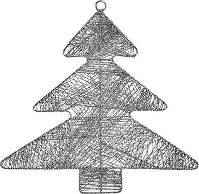 Immagine prodotto di Decorazioni natalizie Albero di Natale color argento 36,7 x 0,2 x 37,5 cm metallo plastica