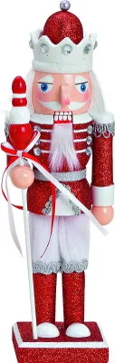 Produktbild von Nussknacker König Holz Deko Figur Weihnachtsdeko Skulptur Holznussknacker Krone