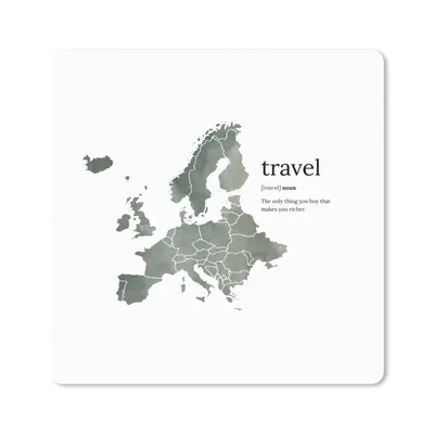 Produktbild von MuchoWow® Mauspad Mousepad Europa-Karte - Aquarell - Zitate 30x30 cm - Mousepads - Maus Mat - Pad - Mausunterlage - Gaming
