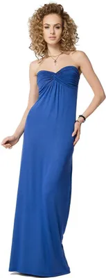 Produktbild von Damen Maxikleid Trägerloses Sommer; Blau/L/XL 40/42