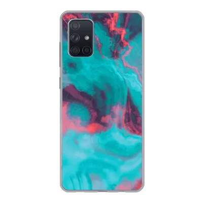 Produktbild von MuchoWow® Handyhülle Schutzhülle Hülle für Samsung Galaxy A51 Abstrakt - Neon - Rosa - Blau Silikon Softcase Handy Hülle - Schutzabdeckung - Geburtstag Teenager