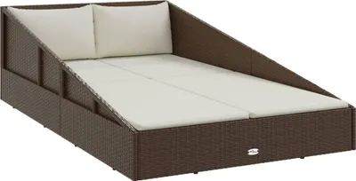 Produktbild von vidaXL Gartenbett Braun 110x200 cm Poly Rattan