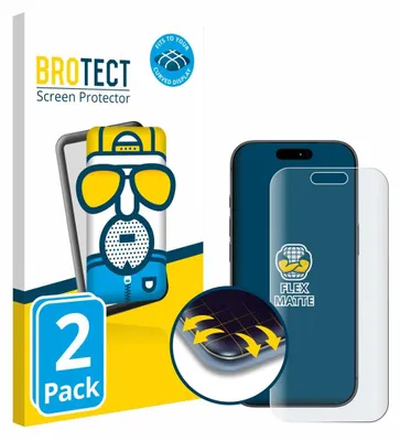 Produktbild von 2x BROTECT Fullscreen Schutzfolie für Apple iPhone 17 Pro Displayschutz Folie Fullcover Matt Entspiegelungsfolie