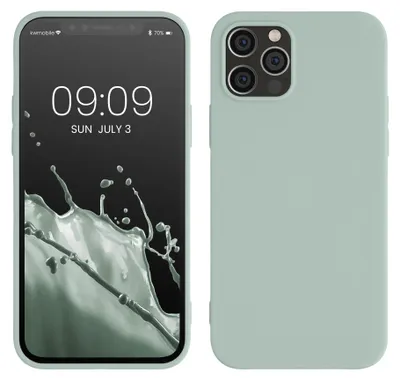 Produktbild von kwmobile Handyhülle für Apple iPhone 12 / iPhone 12 Pro Hülle - TPU Case - Kabelloses Laden - Schutzhülle Cover in Rainwashed Grün