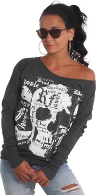 Zdjęcie produktu dla Yakuza Ladies Skull Script Longsleeve, czarny, XXL