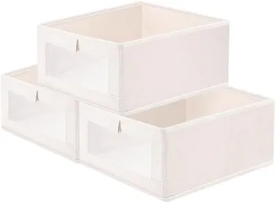 Produktbild von Azomor® Set von 3 Faltbaren Aufbewahrungsboxen mit Sichtfenster und Griff zur Organisation