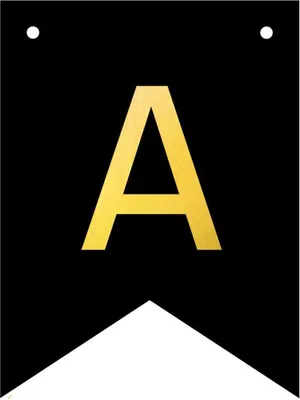 Produktbild von Personalisierte Flagge, Banner, DEIN SCHRIFTZUG, Schwarz-Gold, 1 Zeichen