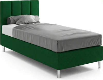 Produktbild von Hotelbett 90x200 cm - Grün - Polsterbett für Hotels und Pensionen - Boxspringbett - Wasserabweisend - Als Doppelbett Stellbar - THIRA