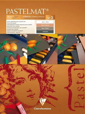 Produktbild von Clairefontaine Pastellblock kopfgeleimt 12 Blatt 30x40cm 4 Farben sort. 96008C