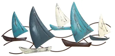 Wandskulptur Segelschiffe, 48,5 cm, maritime Deko