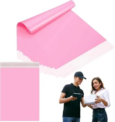 Produktbild von Wasserfeste Sendetaschen - Steife Plastiksendetaschen - 35x45cm - 50er Pack - Rosa