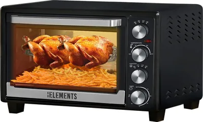 Produktbild von KB ELEMENTS ELK45V1 Minibackofen Drehspieß AirFryer 45L/2000Watt Edelstahl Griff Mini Ofen Pizzaofen