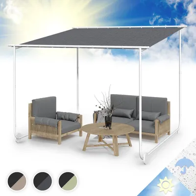 Zdjęcie produktu dla BlumfeldtNantes, altana ogrodowa, pawilon, dach przeciwsłoneczny, 3 x 3 m, poliester, stal, UPF 50+, kółka