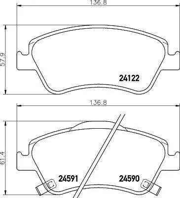 Produktbild von HELLA Bremsbeläge Satz Vorne Bremsklötze für TOYOTA AURIS (NRE15, ZZE15, ADE15, ZRE15, NDE15) 8DB 355 013-561