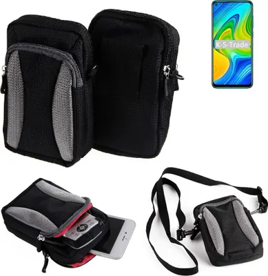 Produktbild von K-S-Trade Holster Schutz Hülle kompatibel mit Xiaomi Redmi 10X 4G Handy Hülle Gürteltasche Umhängetasche mit Zusatzfach schwarz