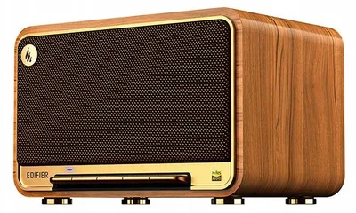 Zdjęcie produktu dla Głośnik Bluetooth Edifier, styl retro, drewno, 60 W, obsługa wysokiej rozdzielczości, wejście Aux, funkcja multiroom