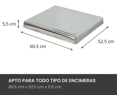 Produktbild von Jocca Kochfeldabdeckung aus Edelstahl, 52,5 x 60,5 x 5,5 cm, universell für Gas, Induktion- und Glaskeramikkochfelder