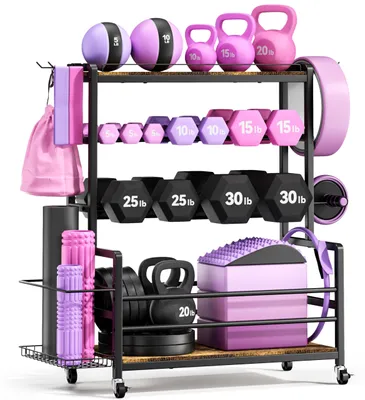 Obrázok produktu pre Solidchoice – Regál na činky a kettlebelly s 3 úrovňami