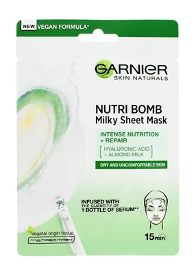 Obrázok produktu pre Garnier Skin Naturals Nutri Bomb vyživujúca a obnovujúca textilná maska 1ks